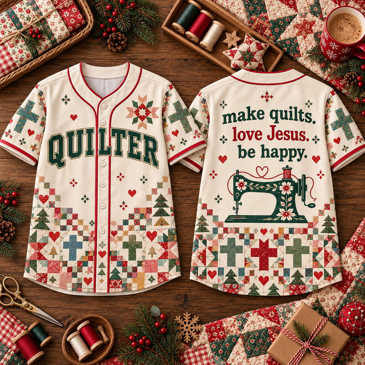Style 7 - Quilter Make Quilts. Love Jesus. Be Happy.