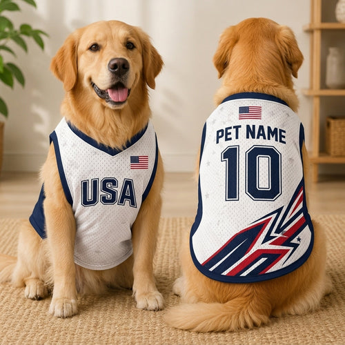Custom Soccer All-Over Print Mesh Pet Jersey - Personalized Dog Cat Jersey